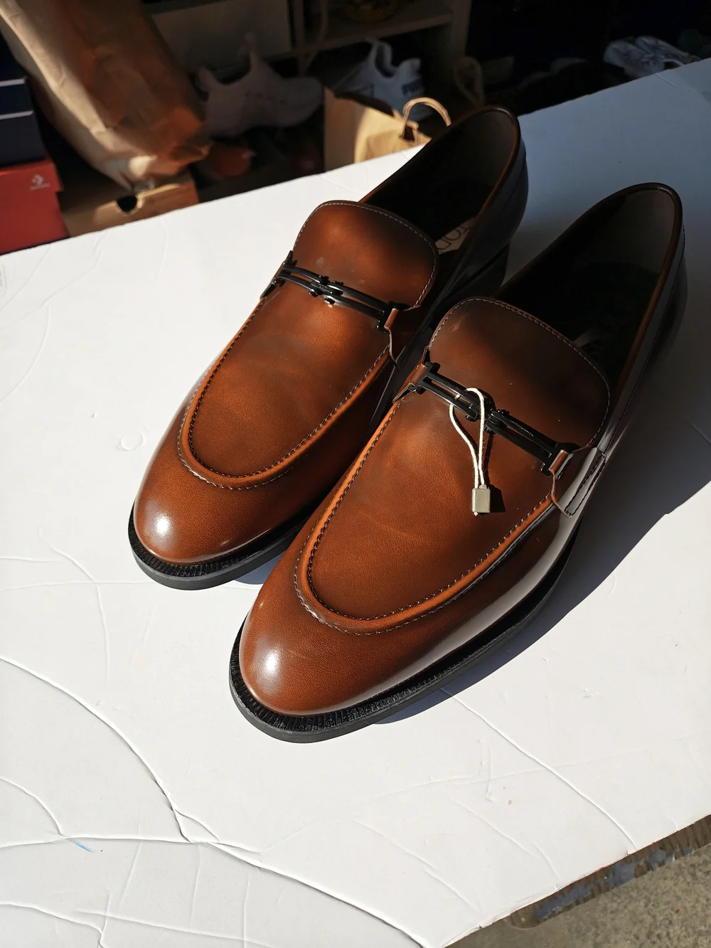 Tod's Cognac Leather Bit Loafers 13 NEW IN BOX